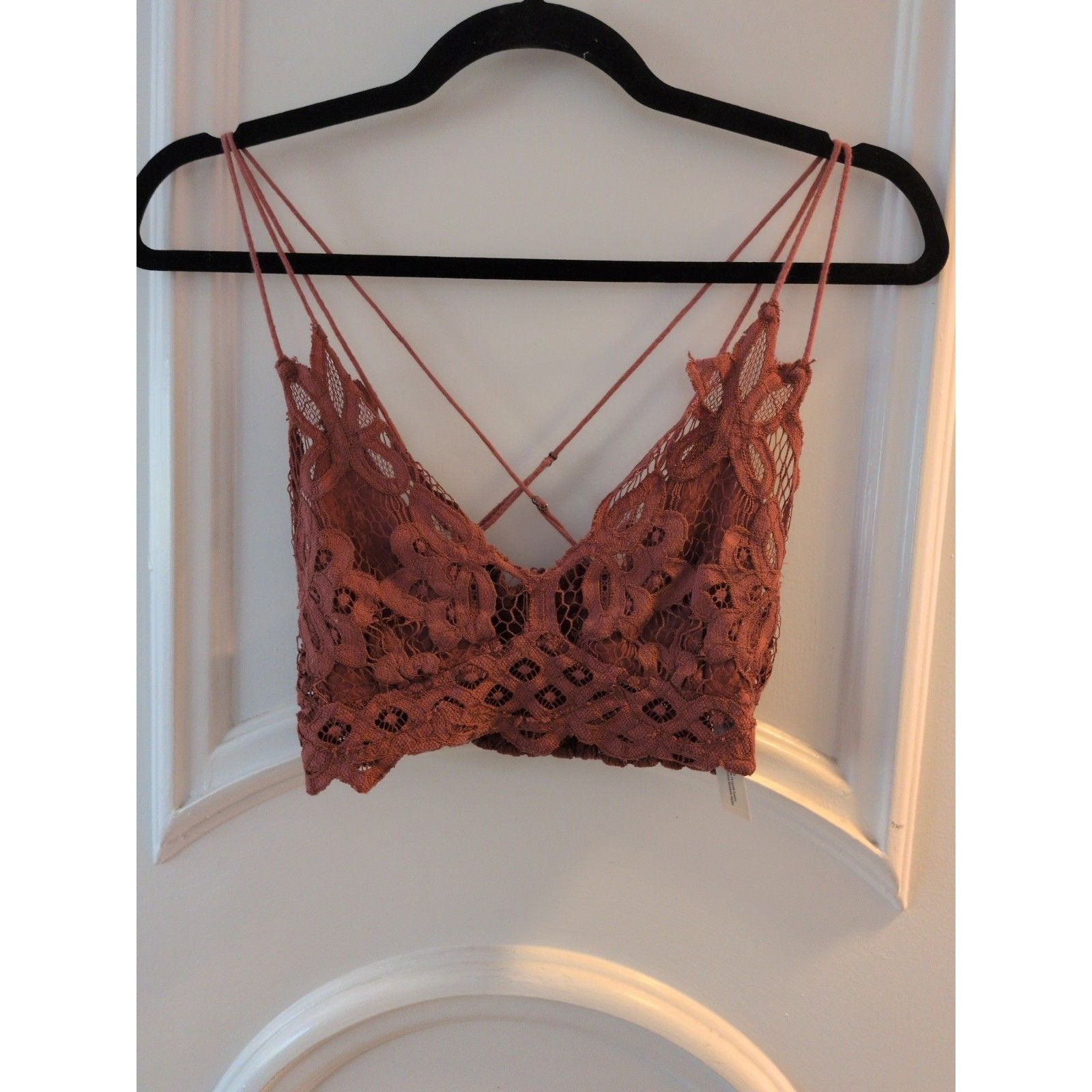 Free People Dusty Rose Lace Bralet Xs Scalloped Strappy